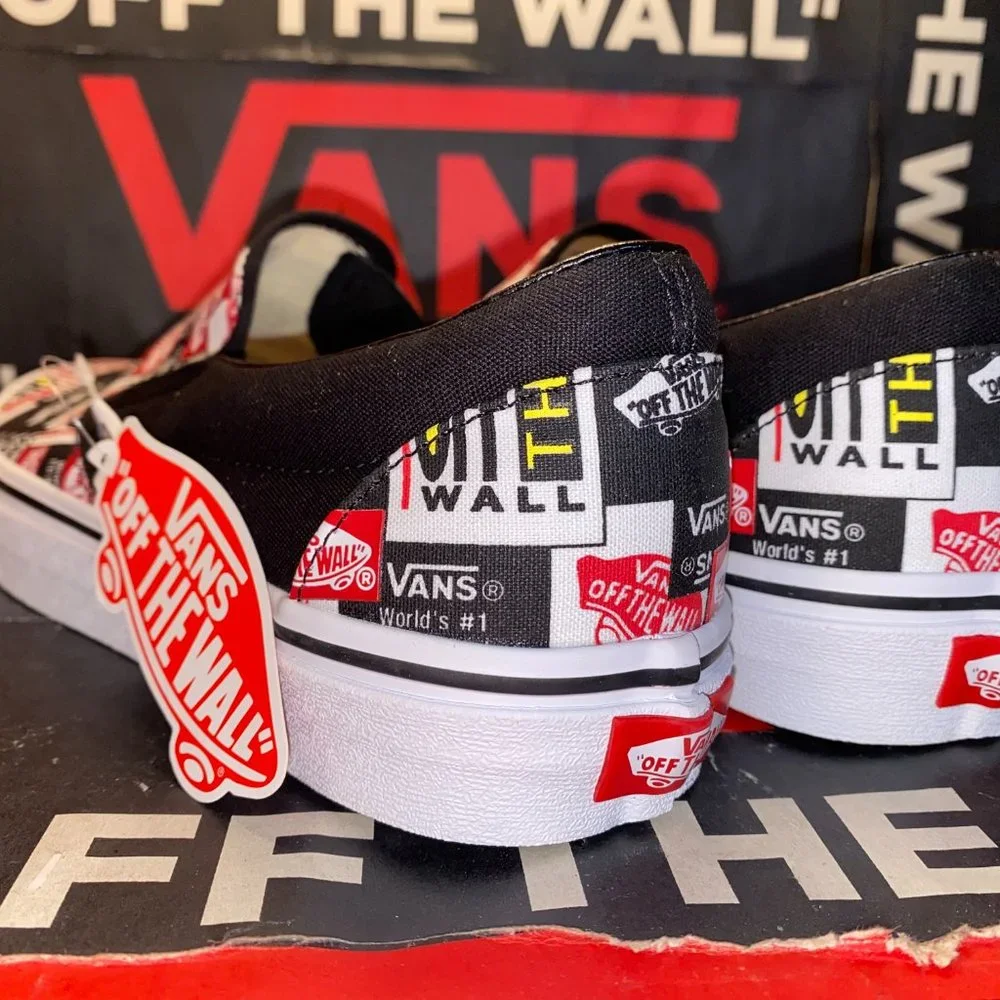 Vans Men's 4.5/Women's 6 Classic Slip-On Label Mix True White VN0A4BV3V9A